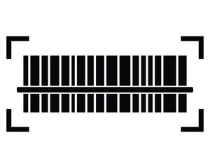 black silhouette barcode icon, barcode vector on white background.