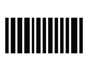 black silhouette barcode icon, barcode vector on white background.