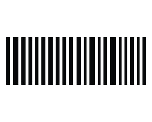 black silhouette barcode icon, barcode vector on white background.