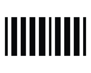 black silhouette barcode icon, barcode vector on white background.