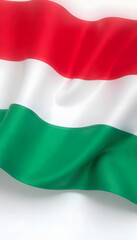 Fototapeta premium Close-up of the Italian flag waving gently, showcasing its green, white, and red stripes.