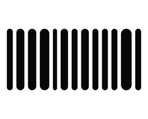 black silhouette barcode icon, barcode vector on white background.