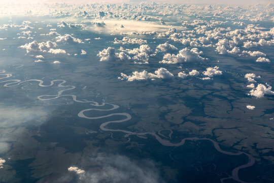Aerial view of Vichada river, Colombia