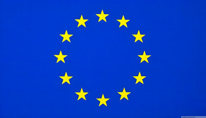 Close-up of the European Union flag with yellow stars on a blue background, symbolizing unity.