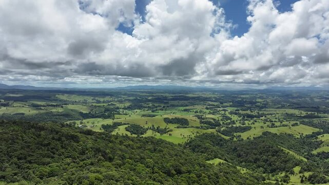 Aerial footage of Atherton Tablelands Queensland Australia