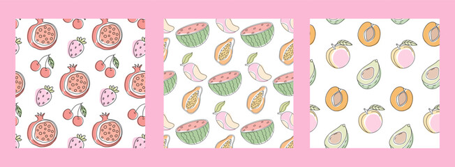 Colorful fruit patterns create playful design for crafting and textiles