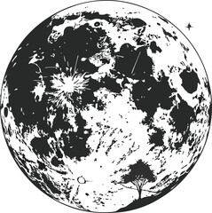  Full Moon Vector – High-Resolution Lunar Illustration