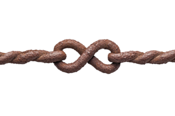 A twisted rope forms an infinite knot, symbolizing eternity and connection.