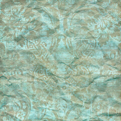 Paper vintage damask and baroque, floral seamless ornamental pattern fabric background 