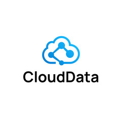 Cloud Data Server Storage Database Connection Logo Vector Abstract Illustration Icon Design Template Element 