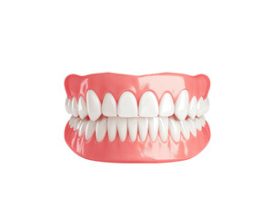 Fototapeta premium A detailed set of artificial teeth showcasing perfect alignment and brightness.