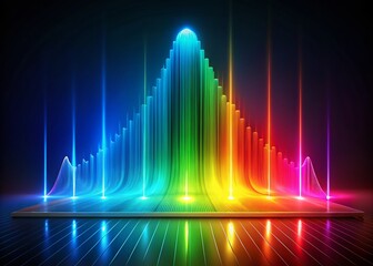Naklejka premium Low Light Spectrum Visualization: Vibrant Graph of Visible Light Wavelengths