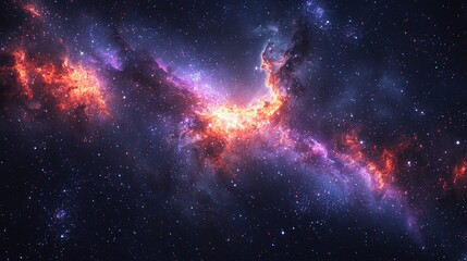 Naklejka premium Vibrant nebula with cosmic dust and stars. (2)