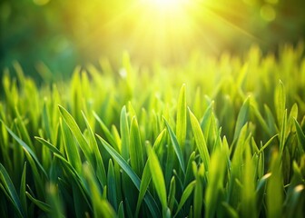Fototapeta premium Lush Green Grass Texture Background: Natural Summer Meadow Landscape with Copy Space