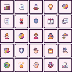 Diverse and Inclusive Community Icon Set for Charitable Initiatives Design