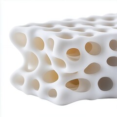 Intricate Porous Structure of a White Three Dimensional Object, Generative AI.