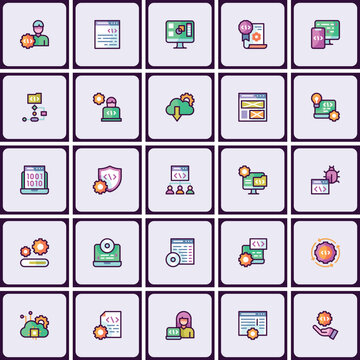 Collection of Programming and Development Icons for Software Creation and Optimization