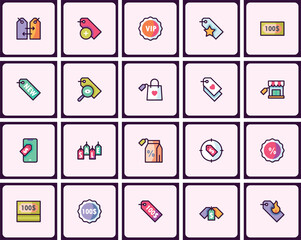 Fototapeta premium Collection of commerce icon design with a shopping and sales theme concept