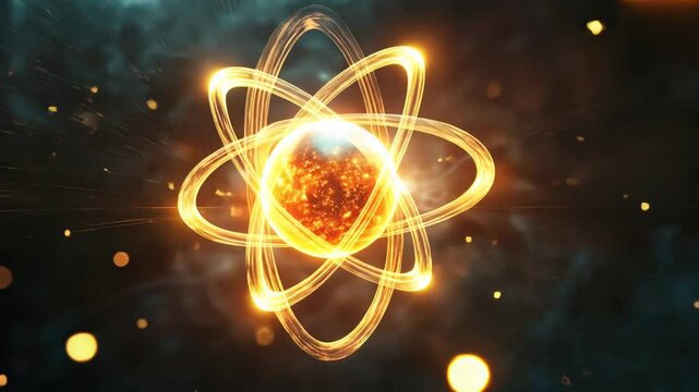 Glowing atom model in dark space