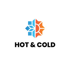 Hot Cold Condition House Service Logo Vector Abstract Illustration Icon Design Template Element 
