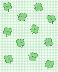 네잎 클로버 패턴 배경