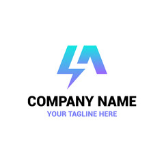 Power Lightning Initial M Letter Vector Abstract Illustration Icon Design Template Element 