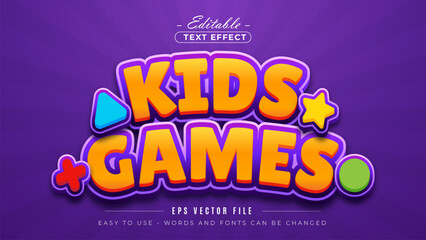 Kids games editable text effect.