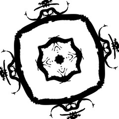 vector black abstract symbol with different forms