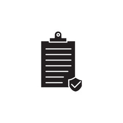 Insurance policy icon, vector flat black trendy style illustration for web and app..eps
