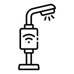 Smart Street Lighting outline icon for smart city innovation