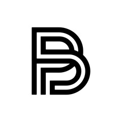Black and white PB Letter Logo with elegant, modern and unique monogram