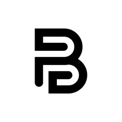 Obraz premium Black and white PB Letter Logo with elegant, modern and unique monogram