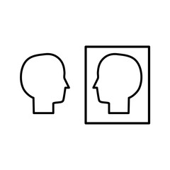 Self awareness icon, vector simple flat black linear illustration for web and app..eps