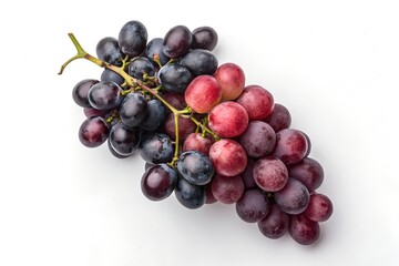 Fototapeta premium Fresh Red and Black Grapes Bunch Isolated on White Background