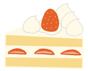 手描き感のあるショートケーキ（線なし）