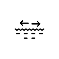 Wrinkle smoothing icon, vector simple flat black linear illustration for web and app..eps