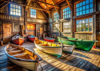 Fototapeta premium Maine Maritime Museum: Historic Fishing Boats in Bath, Maine
