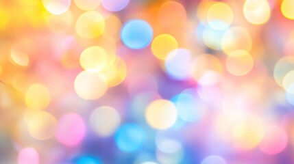 Obraz premium Colorful bokeh background with soft lights creating a dreamy atmosphere, ideal for festive or artistic designs