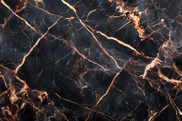 Dark black marble with golden veins