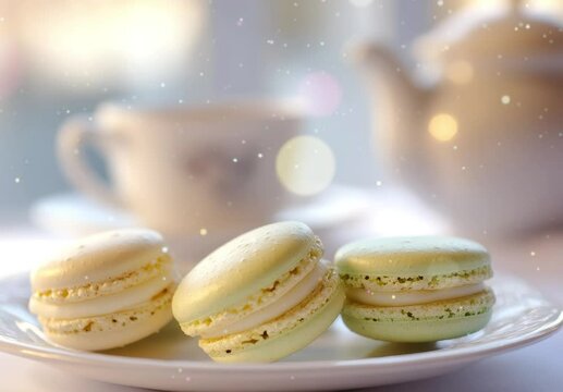 Macaroons and cup of coffee