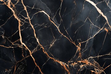 Dark, luxurious marble veining.  Intricate patterns of gold veins on a black background.  Detailed, high-resolution image of a rich marble texture