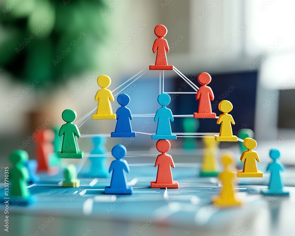 Poster Organizational structure concept with a hierarchical chart