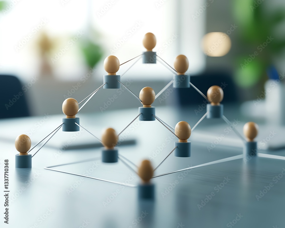 Poster Organizational structure concept with a hierarchical chart