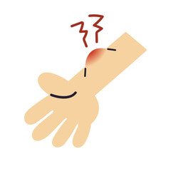 赤く腫れた腕・虫刺され・打ち身／ベクター手書きイラスト