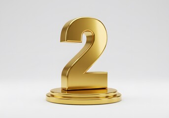 Golden Number Two on a Pedestal: Second Place Achievement