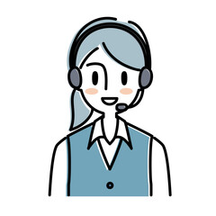 コールセンター女性のイラスト