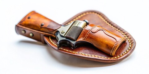 Miniature Desert Holster: Western Gun Belt Buckle, Toy Pistol, Wild West Theme, Stock Photo