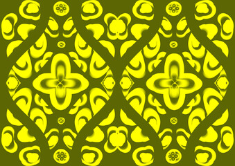 seamless pattern with golden ornament.  Colorful square textile and ceramic floor design. Geometry shape abstract tie-dye wallpaper. Aztec style and Folk embroidery. Fabric texture concept.