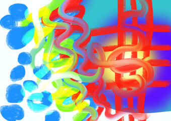 Abstract Idea of painted watercolor wallpaper or background. Backdrop of psychology emotion and confusion feeling.  