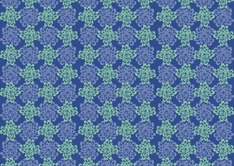 knitted fabric texture with blue background.  Colorful square textile and ceramic floor design. Geometry shape abstract tie-dye wallpaper. Aztec style and Folk embroidery. Fabric texture concept.